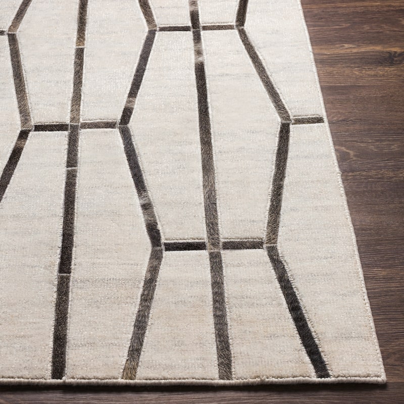 Shamita Handmade Modern Farmhouse Hair-on-hide Area Rug