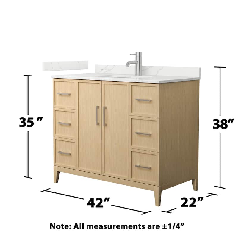Elan 42-inch Single Vanity, Single Hole Quartz Top