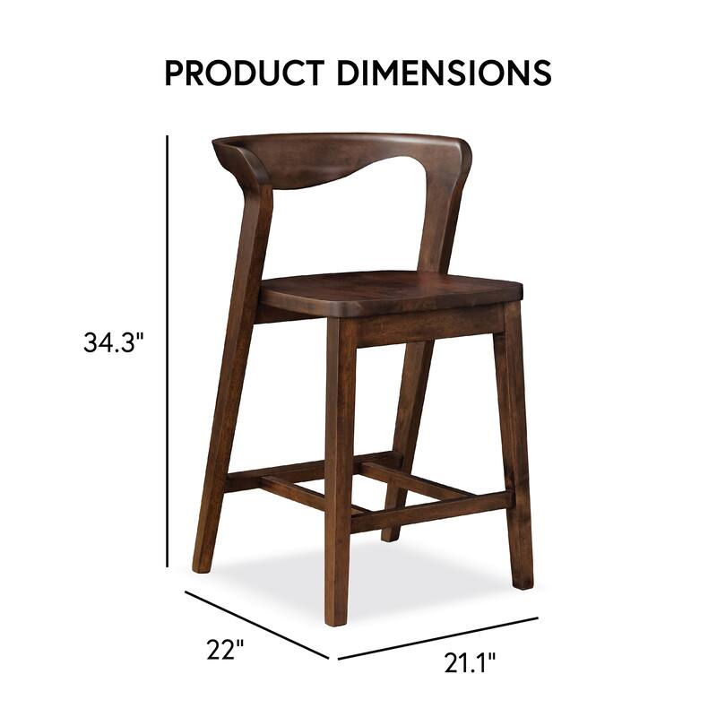 Furniture of America Abigail III Mid-Century Modern 5-Piece Walnut 53-inch 1-Leaf Extendable Counter Height Dining Set