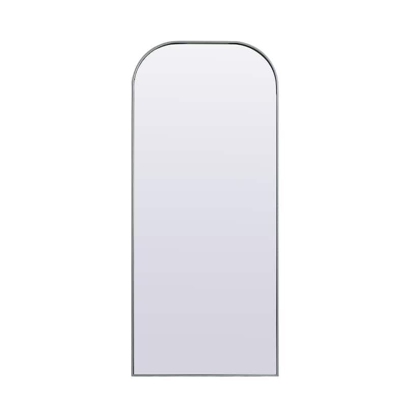Indigo Home Metal Frame Arch Full Length Mirror 32x76 Inch - Silver