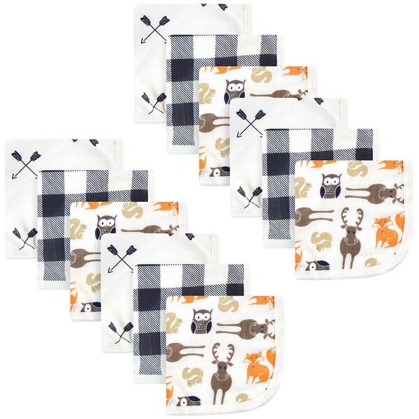 slide 1 of 1, Hudson Baby Infant Boy Cotton Muslin Washcloths, Forest, One Size - Forest - One Size One Size - Forest