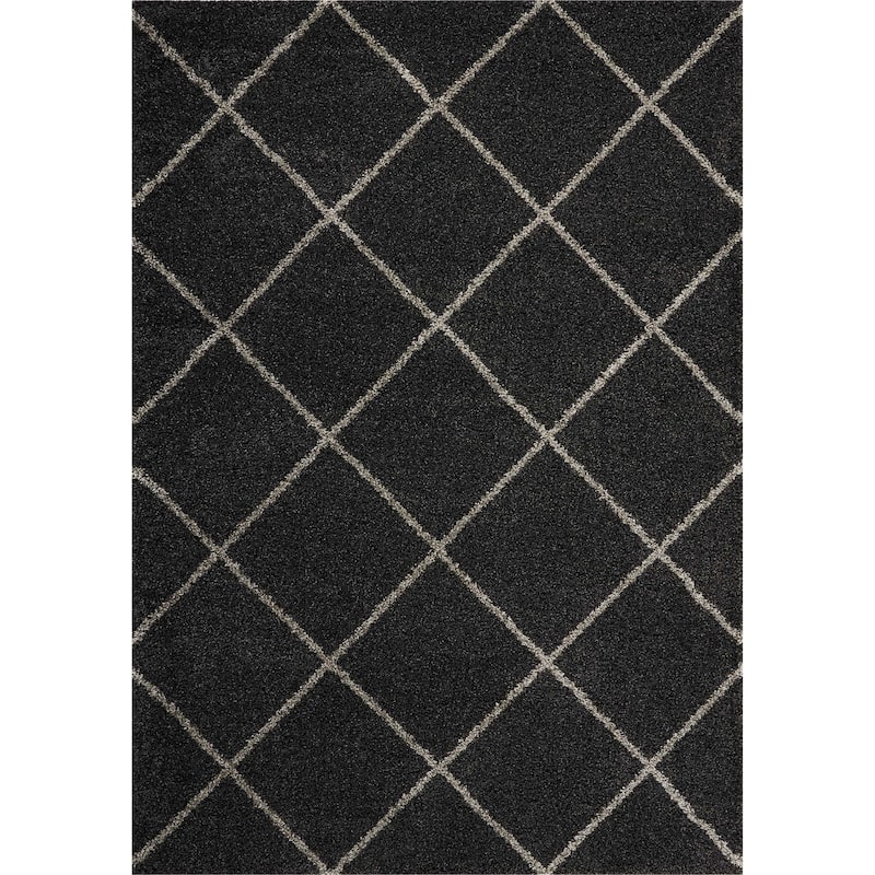 Nourison Brisbane Large Diamond Geometric Modern Shag Area Rug
