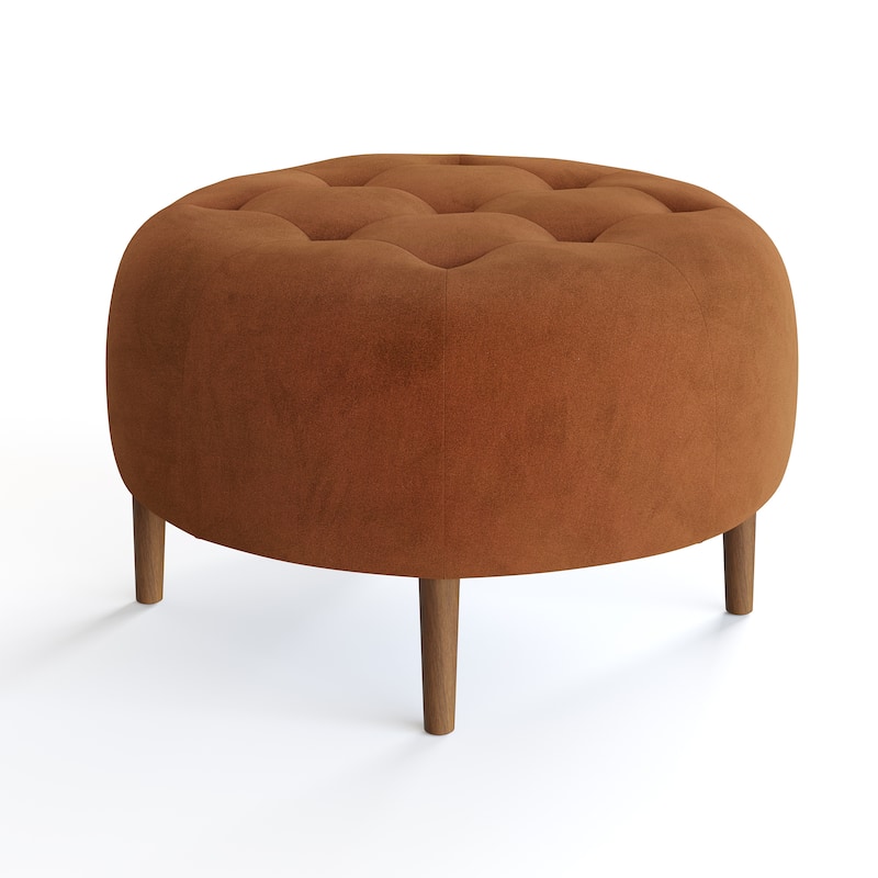 Bloomfield Round Performance Velvet Ottoman
