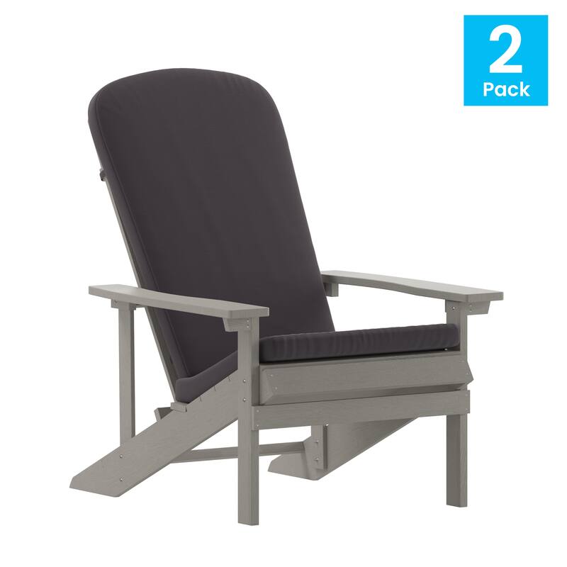 Indoor/Outdoor Adirondack Chairs with Cushions - Set of 2
