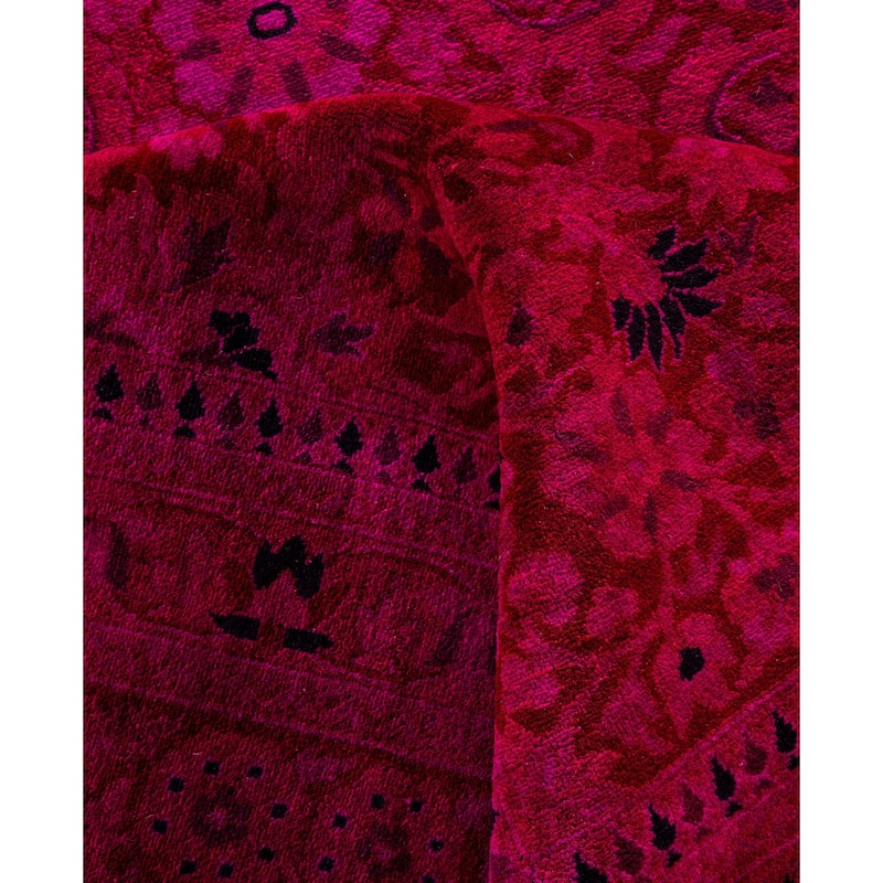 Overdyed One-of-a-Kind Hand-Knotted Area Rug - Pink - 9' 1" x 12' 0"