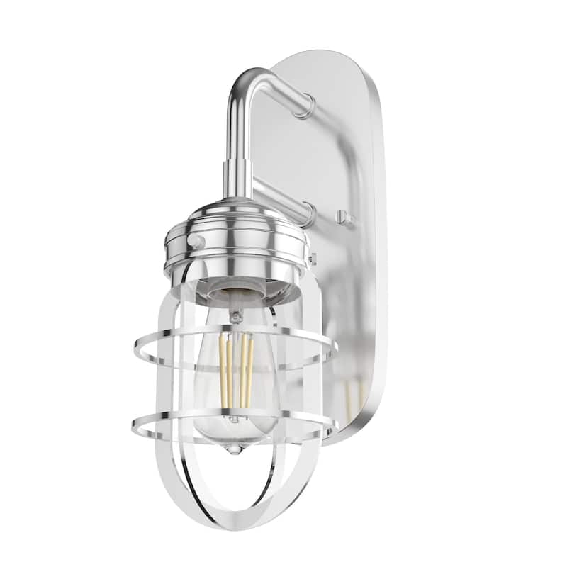 Hunter Starklake 1 Light Wall Sconce, Damp Rated, Industrial, Cage, Rustic