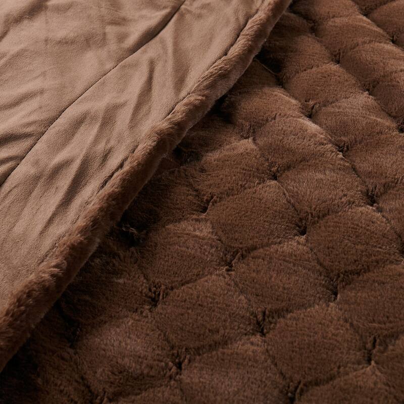 Christmas jacquard imitativerabbit fauxfur throw 50"x60"