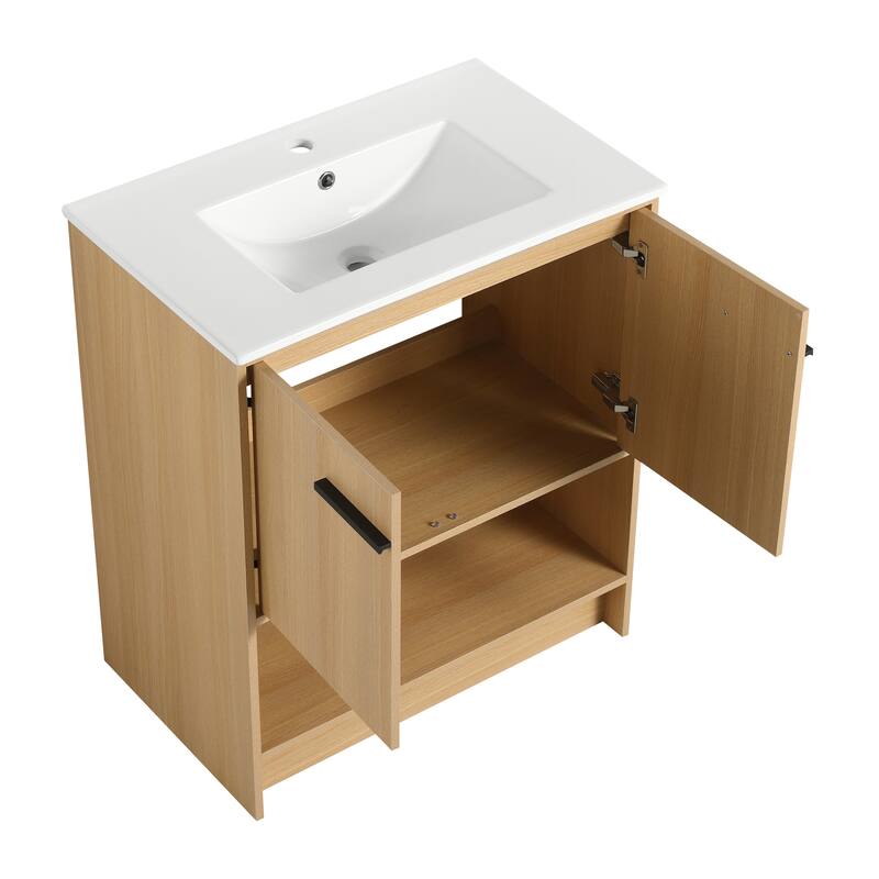 30" Bathroom Vanity with Ceramic Sink