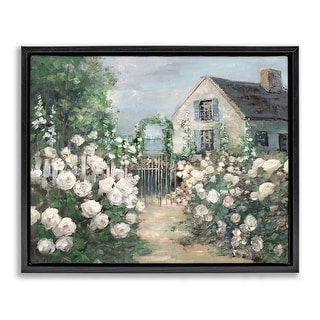 Stupell Cottage at the Coast Framed Floater Canvas Wall Art Design By ...