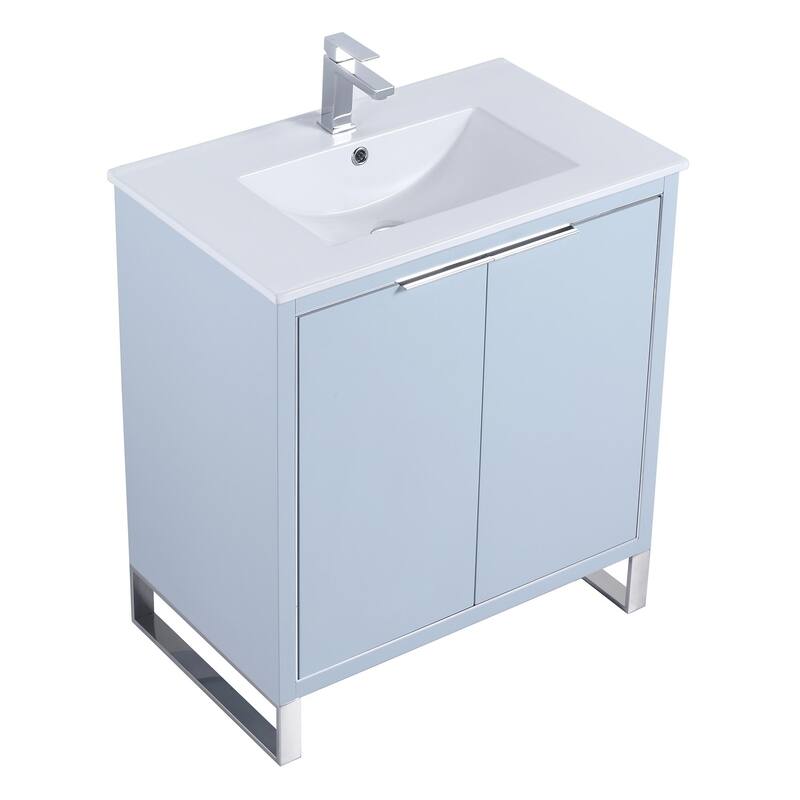 Fine Fixtures Opulence Collection Bathroom Vanity with White Ceramic Sink