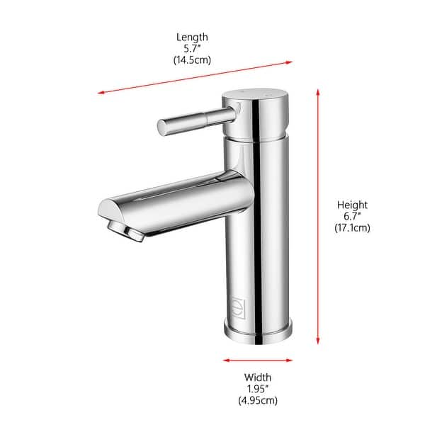 dimension image slide 1 of 3, Elegant Lighting FAV-1008 Mia 1.5 GPM Single Hole Bathroom Faucet
