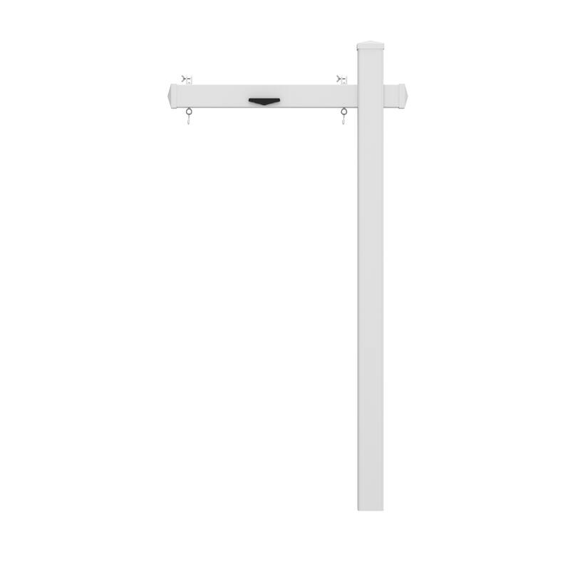 Real Estate Sign Post with Solar Lights, PVC Yard Sign with Iron Ground Stake
