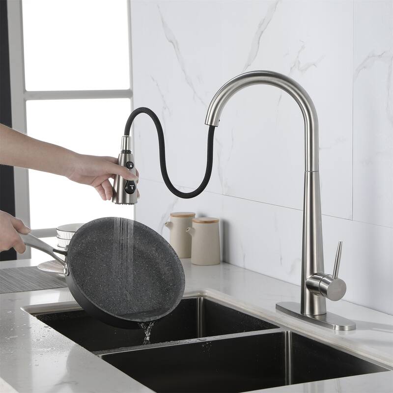 Kitchen Faucet with Pull Down Sprayer Stainless Steel
