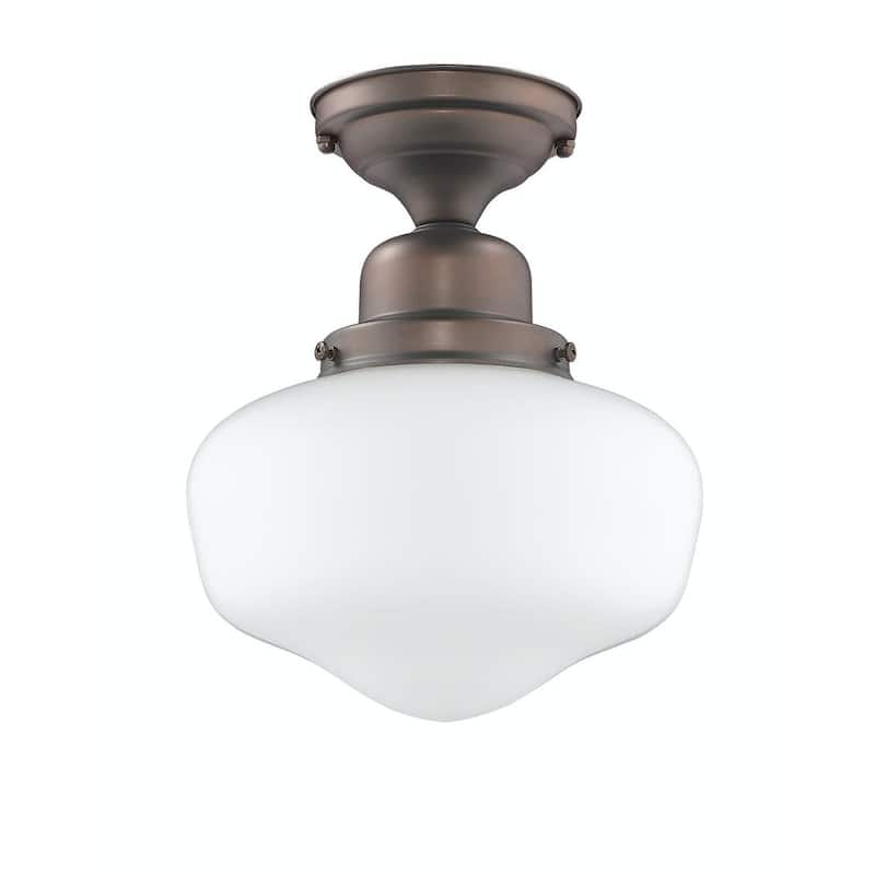 Flushmount 1 Light Farmhouse 10.25" High Ceiling light in Oiled Bronze