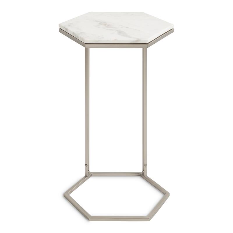 Kate and Laurel Trillion Metal Accent Table - 16x16x28 - Silver
