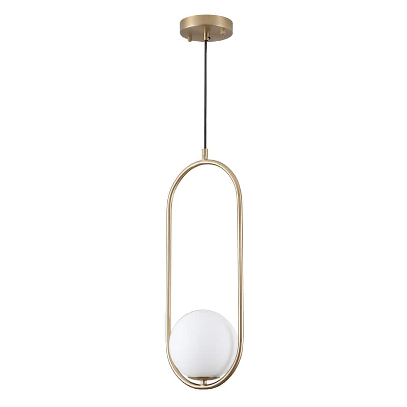 1 Light Gold Metal Pendant Lighting With Glass Shades