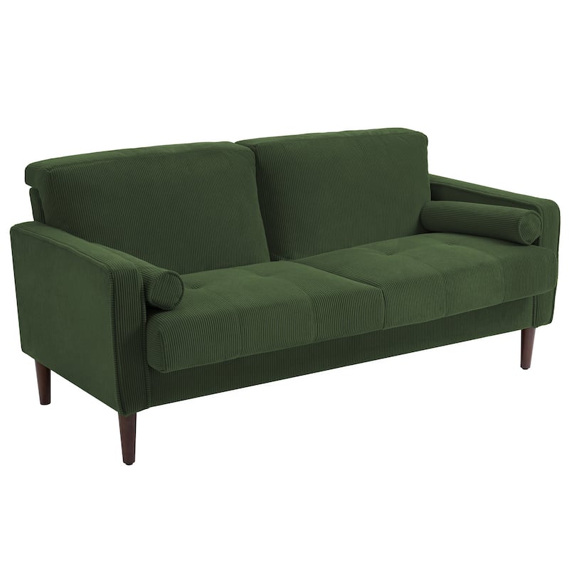 62.5'' W Corduroy Couch Upholstered Square Arm Sofa