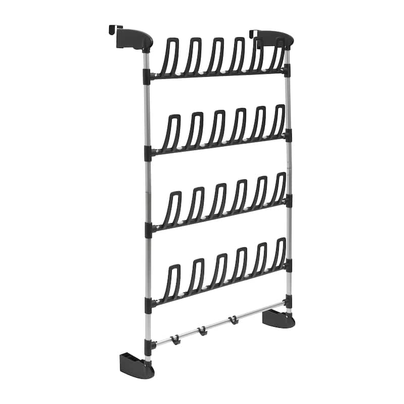 Organize It All 12 Pair Over the Door Shoe Rack with Accessory Hooks - 27"x6.25"x44.25"
