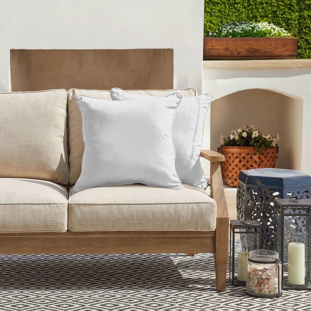 Sorra Home Sunbrella Outdoor Corded Pillow Set of 2