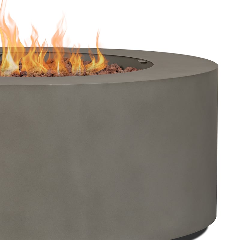 Aegean 36" Round Mist Gray LP Fire Table w/NG Conversion kit by Real Flame