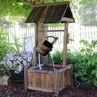 shop sunnydaze old fashioned wood wishing well water fountain with
