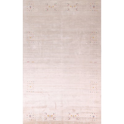 Striped Tribal Gabbeh Oriental Area Rug Handmade Wool Carpet - 7'9"x 11'9"