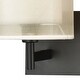 preview thumbnail 2 of 3, Ashland 2-Light Vanity Lamp in Matte Black with Webbed Organza and White Fabric Shades