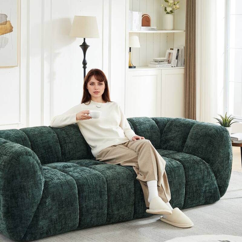 86.5" 3-Seater Chenille Pure Foam Sofa