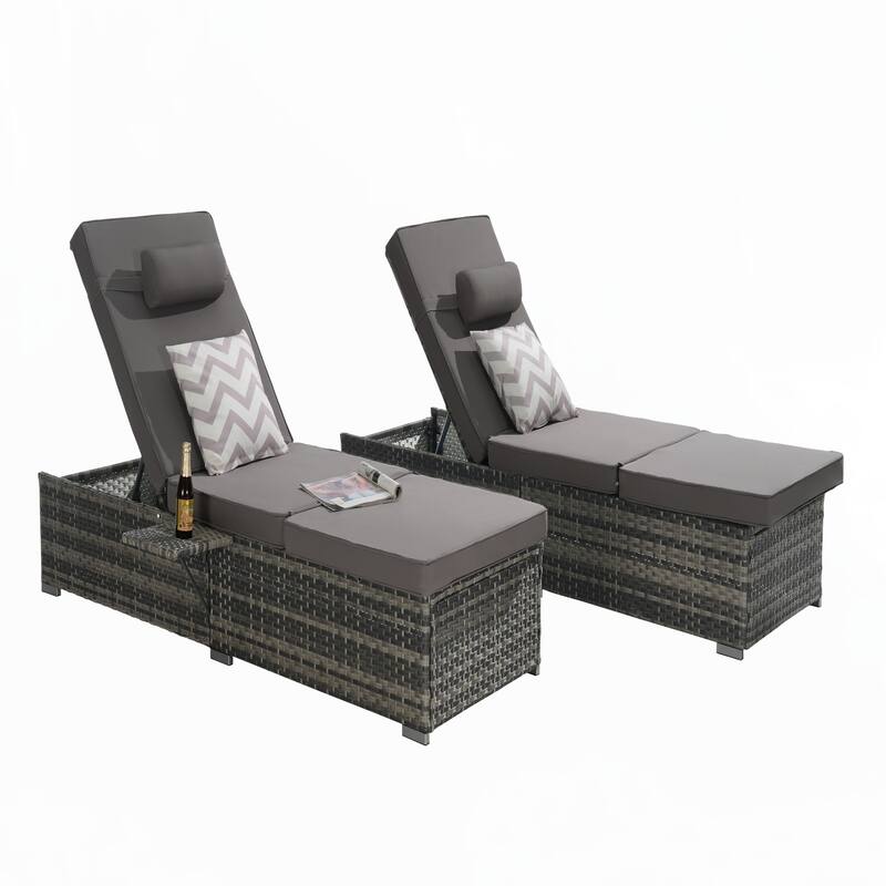 Outdoor Chaise Lounge Chair Set of 2