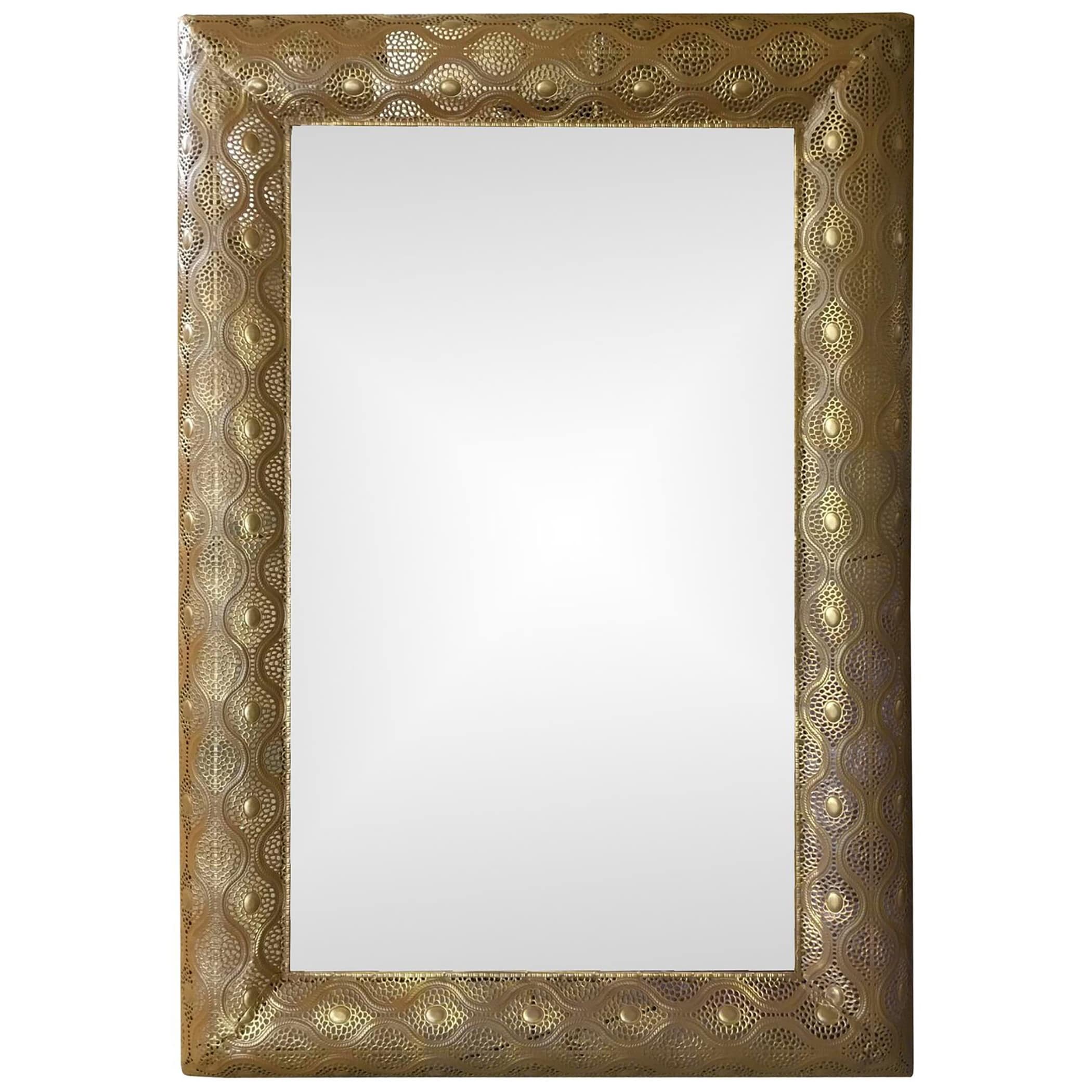 Galvanized Gold Metal Rectangular Wall Mirror 36779984