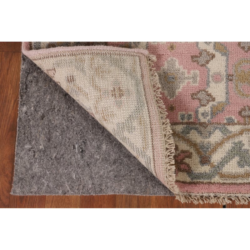 Light Pink Oushak Oriental Runner Rug Handmade Wool Carpet - 2'6"x 9'10"