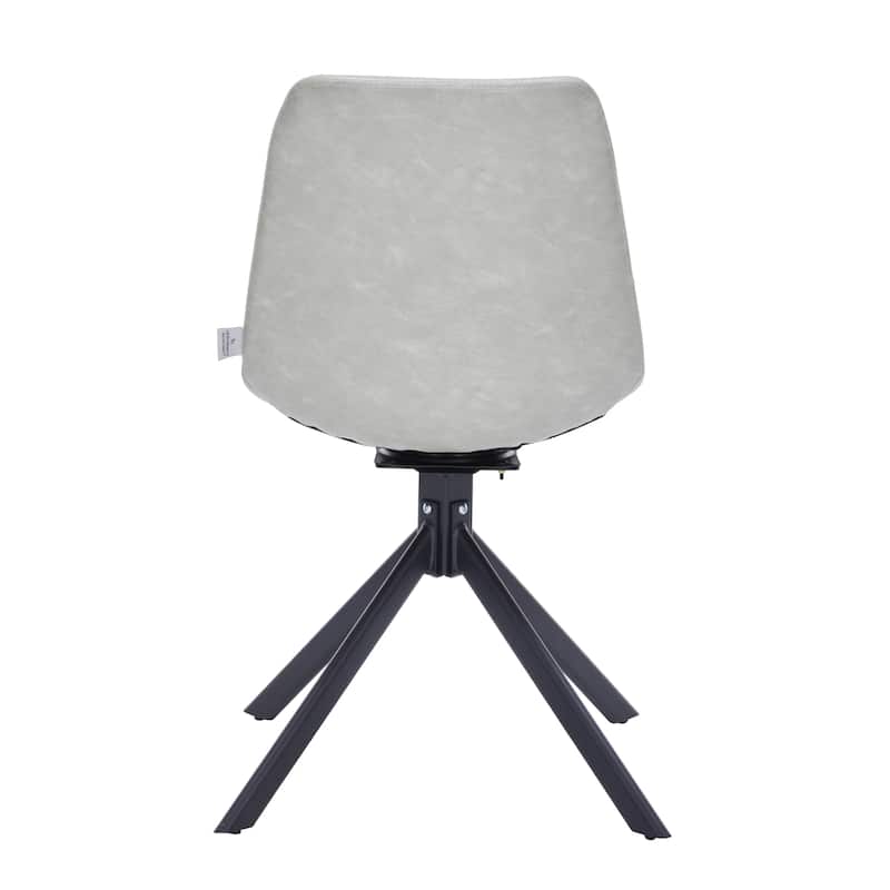 Markley Leather Dining Chair 360 Degree Swivel with Iron legs Modern Accent Side Chair Set of 2