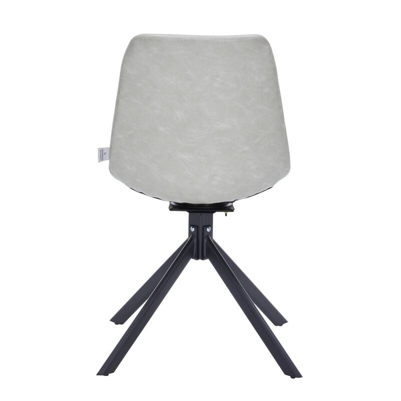Markley Leather Dining Chair 360 Degree Swivel with Iron legs Modern Accent Side Chair Set of 4