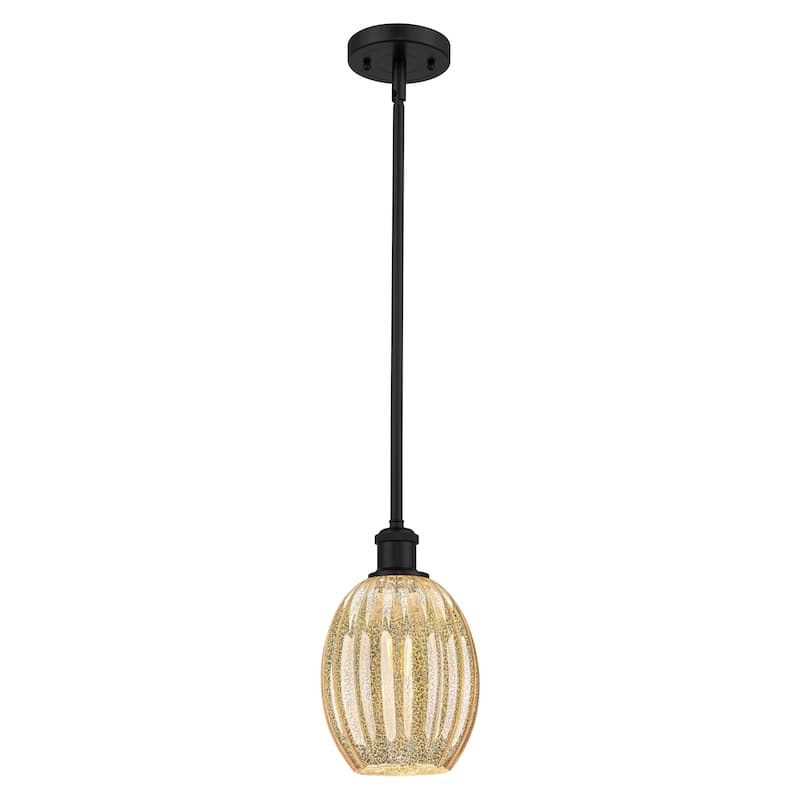 Innovations Lighting Endless Possibilities Ballston - Preston - 1 Light 6" Bulb Shade Stem Hung Mini Pendant - Mercury/Matte Black