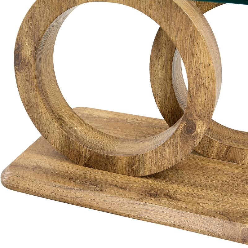 Modern Style Glass Top Mdf Coffee Table With Base