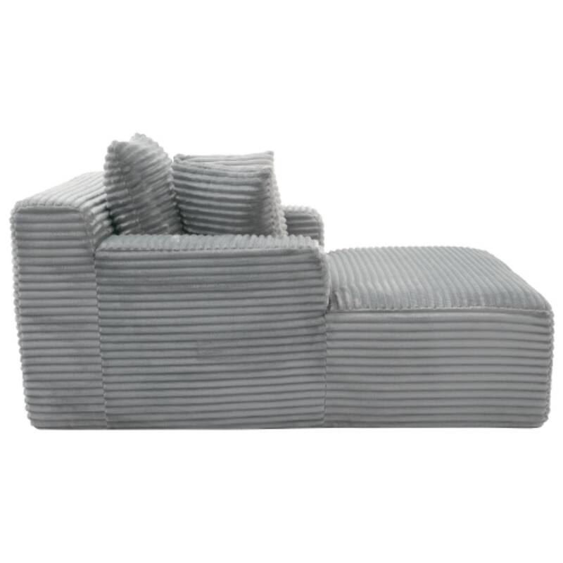Full-Compressed Chaise Lounge Sofa Bed with Soft Corduroy Upholstery by Harper&Bright Designs