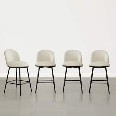 Beverly Swivel Counter Bar Stool Set 26 in Barstools with Metal Frame
