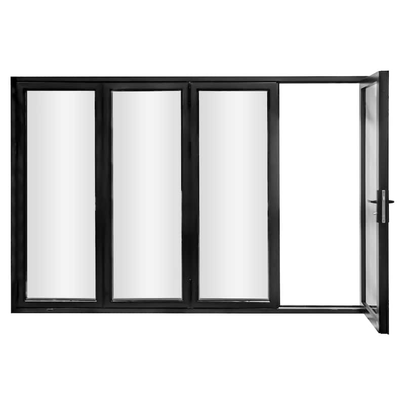 KaMic 120" x 80" 4-Panel Aluminum Patio Folding Door Right to Left-Outswing