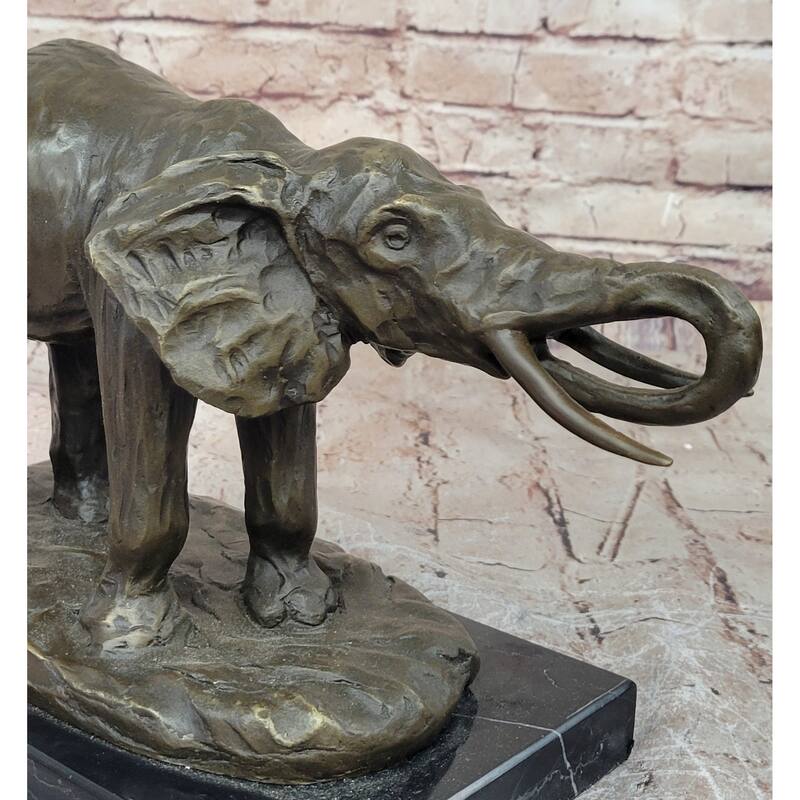 Milo Elephant Bronze Sculpture – Stunning African Wildlife Art On Marble Base
