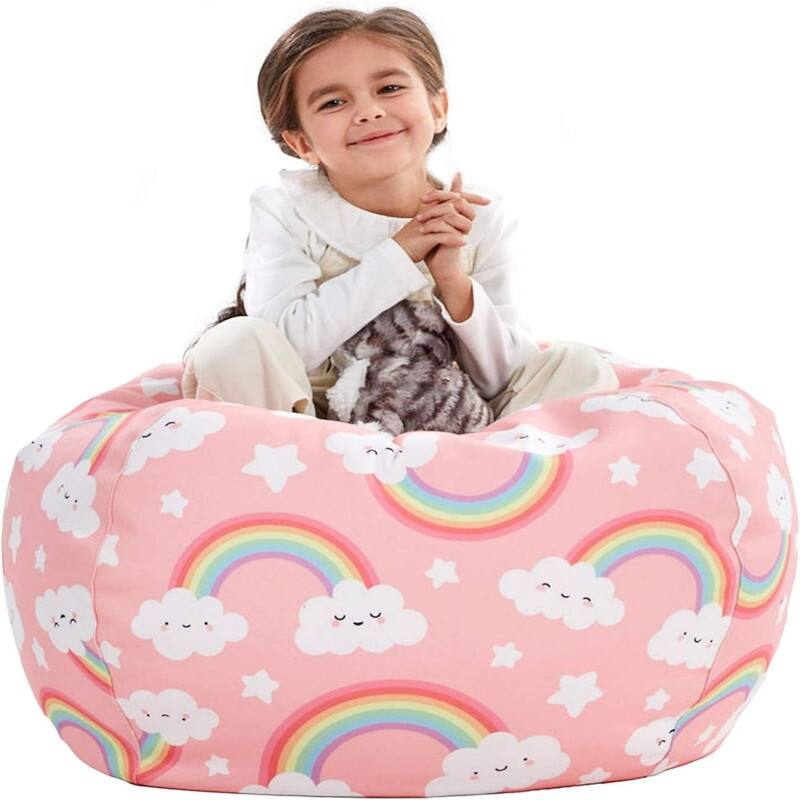 Bean Bag Chair Cover for Organizing Toys - Pink