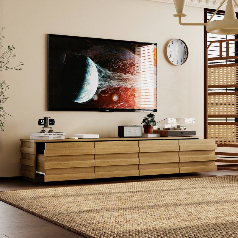 Contemporary Wooden TV Stand Entertainment Center: Minimalist Design Meets Functional Storage