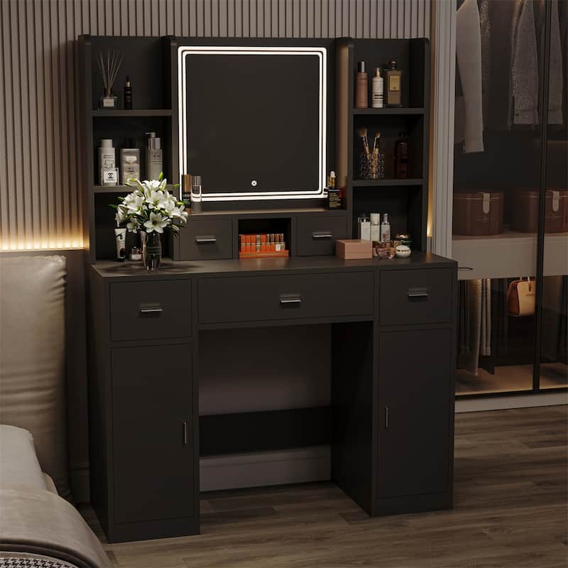Smart Mirror Dressing Table with Drawers and Storage Cabinet