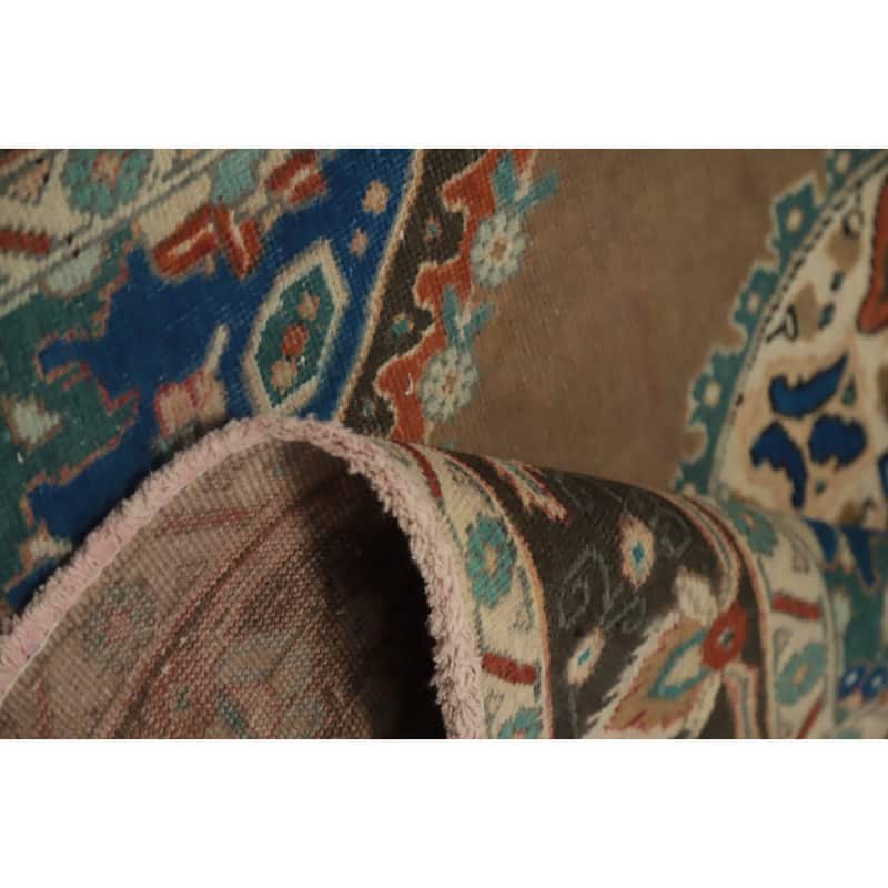 Hand Knotted Oriental 100% Wool Carpet Traditional Medallion Brown Tabriz Area Rug - 5' 11'' X 4' 10''