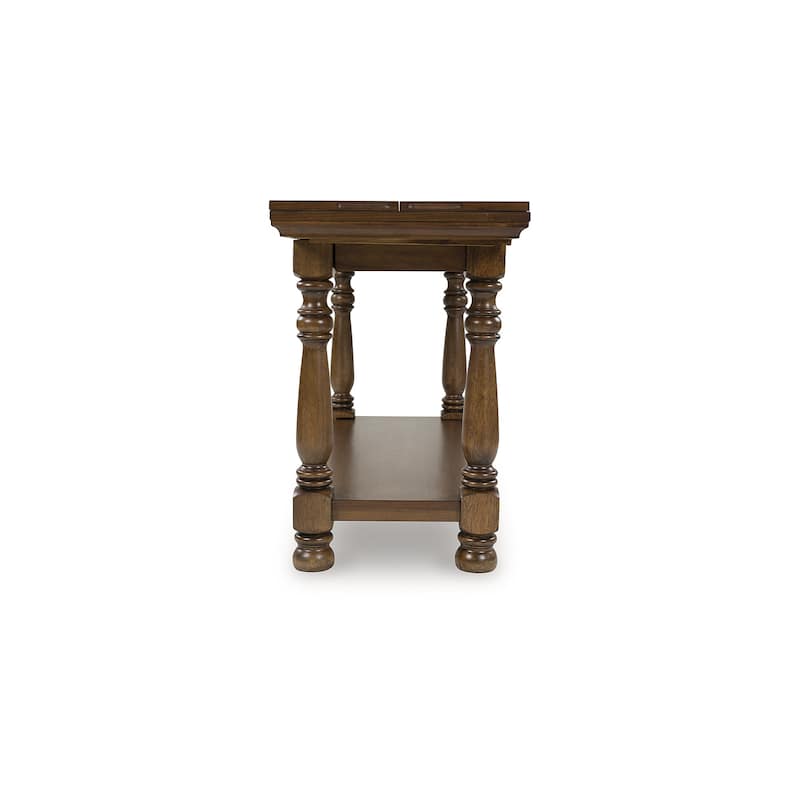 Signature Design by Ashley Sturlayne Brown Flip Top Sofa Table - 60" W x 19" D x 30" H