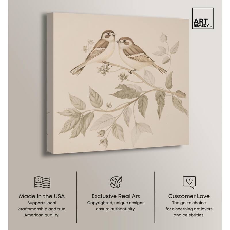 Pair of Finches III Canvas by Art Remedy, Gallery Wrapped