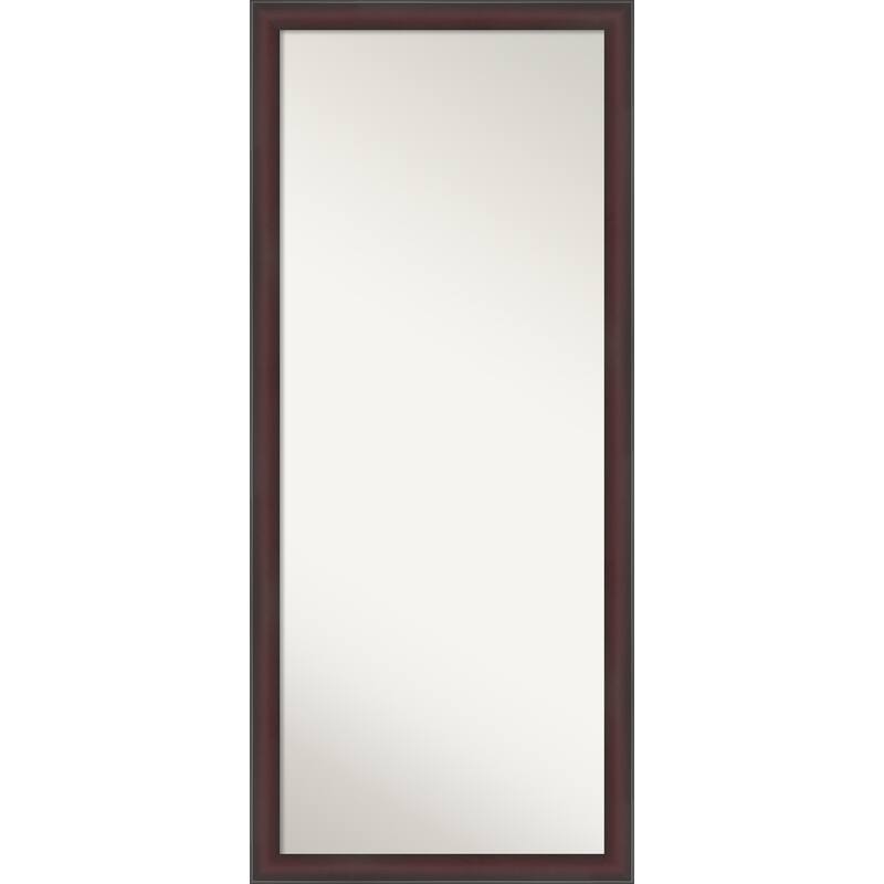 Grand Narrow Non-Beveled Framed Full-Length Floor Leaner Mirror