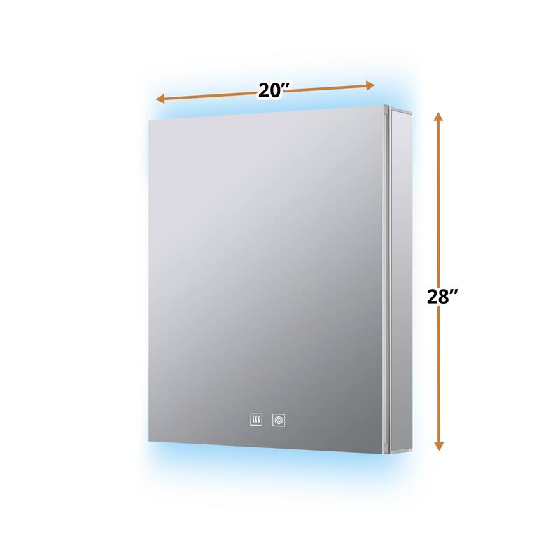 Corsica Surface-Mount LED Mirror Medicine Cabinet with Defogger