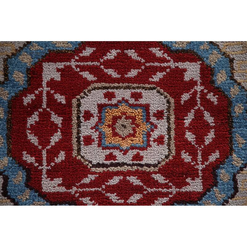 Geometric Kazak Indian Runner Rug Handmade Wool Carpet - 2'6"x 7'11"
