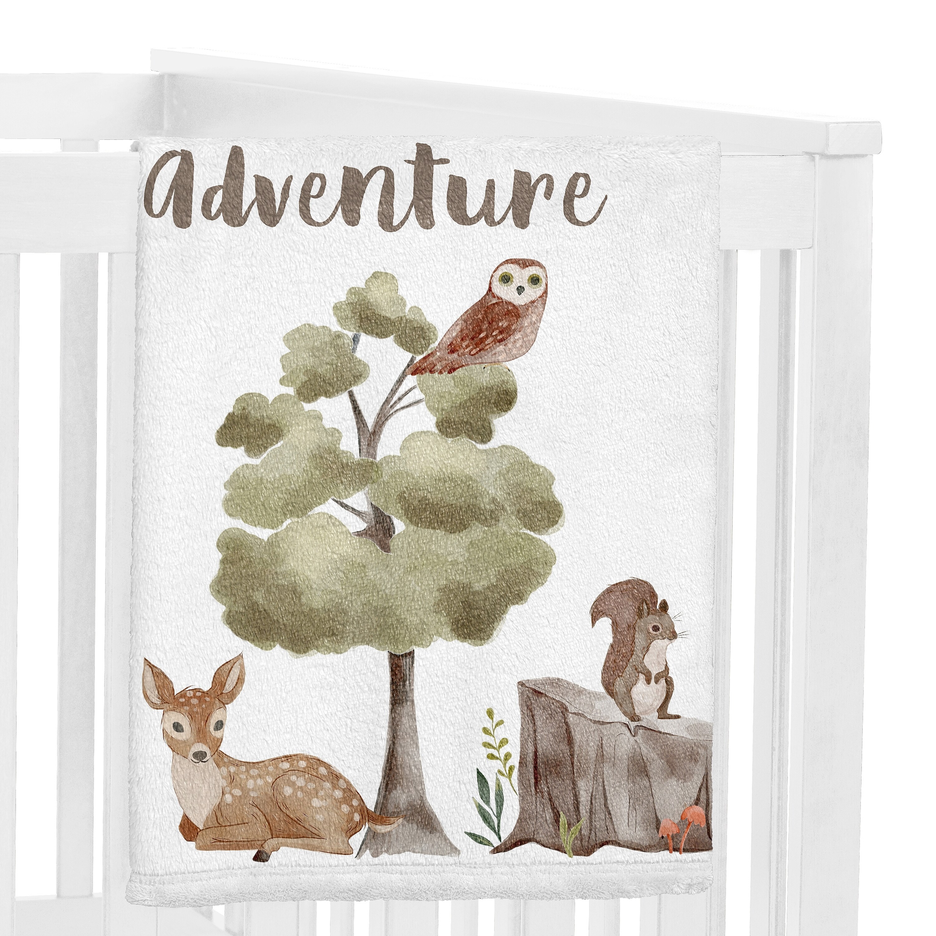 Sweet Jojo Designs Woodland Forest Animals Baby Milestone Blanket