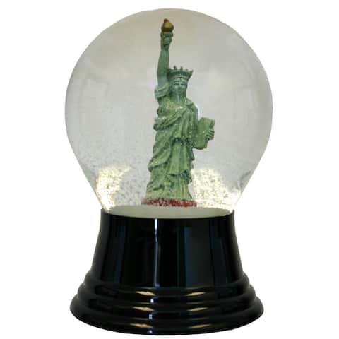 5" Black Green Perzy Snow Globe Medium Statue of Liberty Decoration